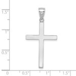 10k White Gold Polished Cross Pendant - Image 3