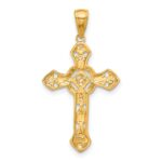 10K Stick Cross on Ornate Cross Pendant - Image 4