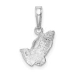 10K White Gold Praying Hands Pendant - Image 3