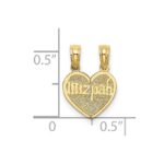 10K Reversible Break apart Mizpah Heart Pendant - Image 3