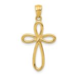10k Yellow Gold Ribbon Cross Pendant