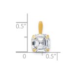 10k Polished 8.00mm Modified Square-cut CZ Pendant - Image 4