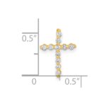 10k Polished CZ Latin Cross Chain Slide Pendant - Image 4