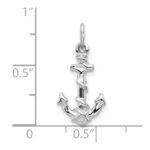 10k White Gold Anchor Pendant - Image 2