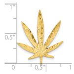 10k Solid Satin Leaf Charm - Image 3
