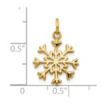 10k Solid Polished Snowflake Charm - Image 3