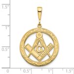 10k Polished and Textured Masonic Symbol Pendant - Image 3
