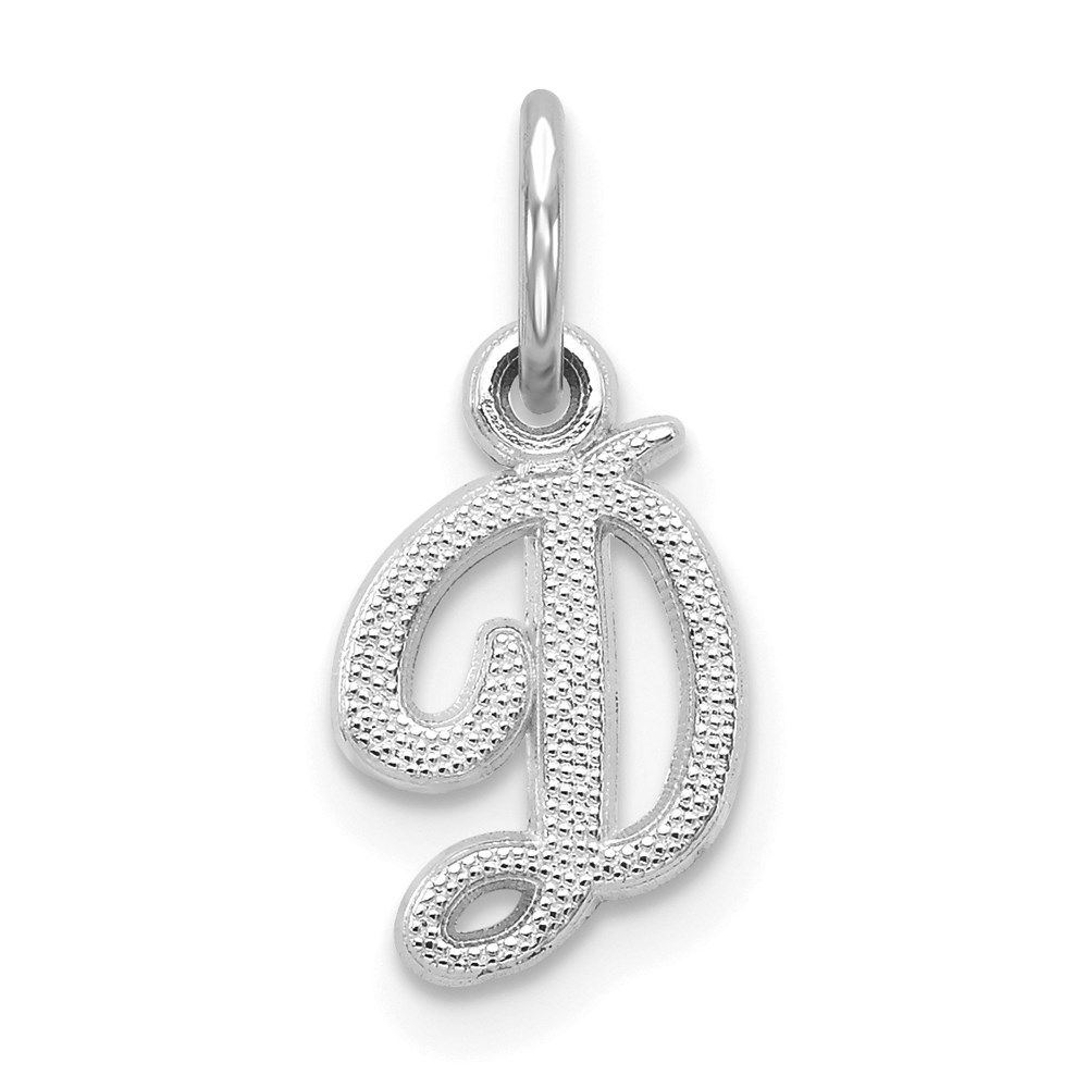 10C763WD.jpg 10k White Gold Initial D Charm - Image 1