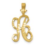 10k Diamond-cut Grooved Initial A Charm