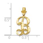 10k Diamond-cut Grooved Initial B Charm - Image 3