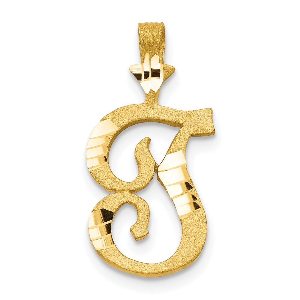 10C767T.jpg 10k Initial T Pendant - Image 1