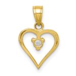 10k CZ Heart Charm - Image 4