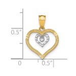 10K w/Rhodium Heart Charm - Image 3