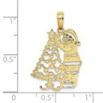 10K Polished Christmas Tree and Santa Pendant - Image 3
