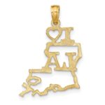 10K Solid Louisiana State Pendant - Image 3