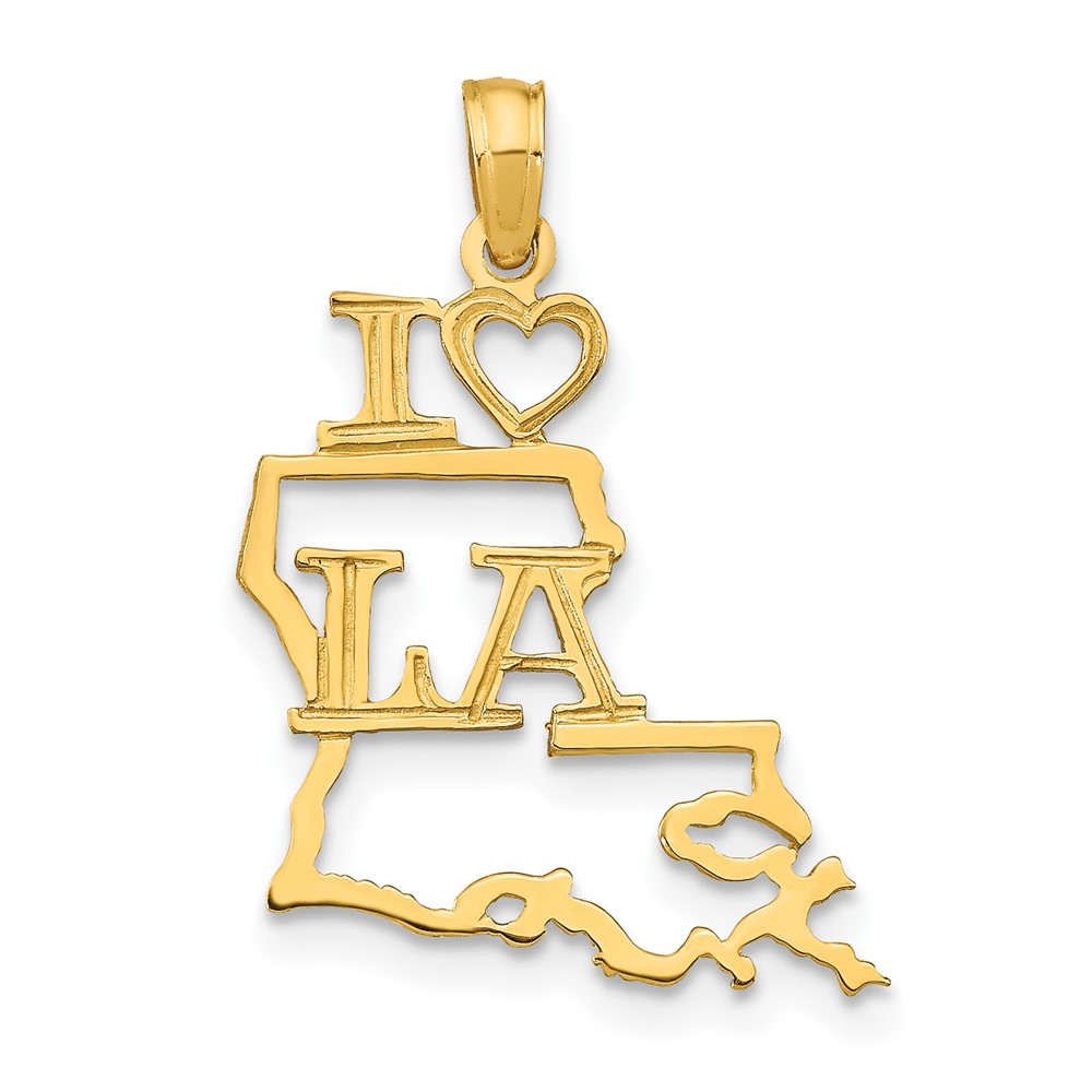 10D1165.jpg 10K Solid Louisiana State Pendant - Image 1