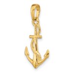 10K Solid Polished 3-D Anchor Pendant - Image 5