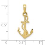 10K Solid Polished 3-D Anchor Pendant - Image 4