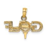 10K Solid Polished GOLF Pendant - Image 4