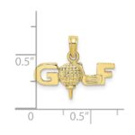 10K Solid Polished GOLF Pendant - Image 3