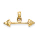 10K Solid Polished 3-D Dumbbell Charm - Image 4