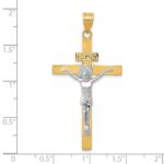 10K Two-tone INRI Crucifix Pendant - Image 3