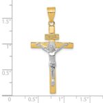 10K Two-tone INRI Crucifix Pendant - Image 3