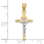 10K Two-tone INRI Crucifix Pendant - Image 3