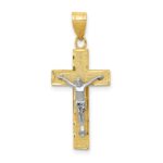 10K Two-tone Diamond-cut Crucifix Charm