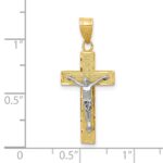10K Two-tone Diamond-cut Crucifix Charm - Image 3