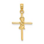 10k Praying Boy Cross Charm