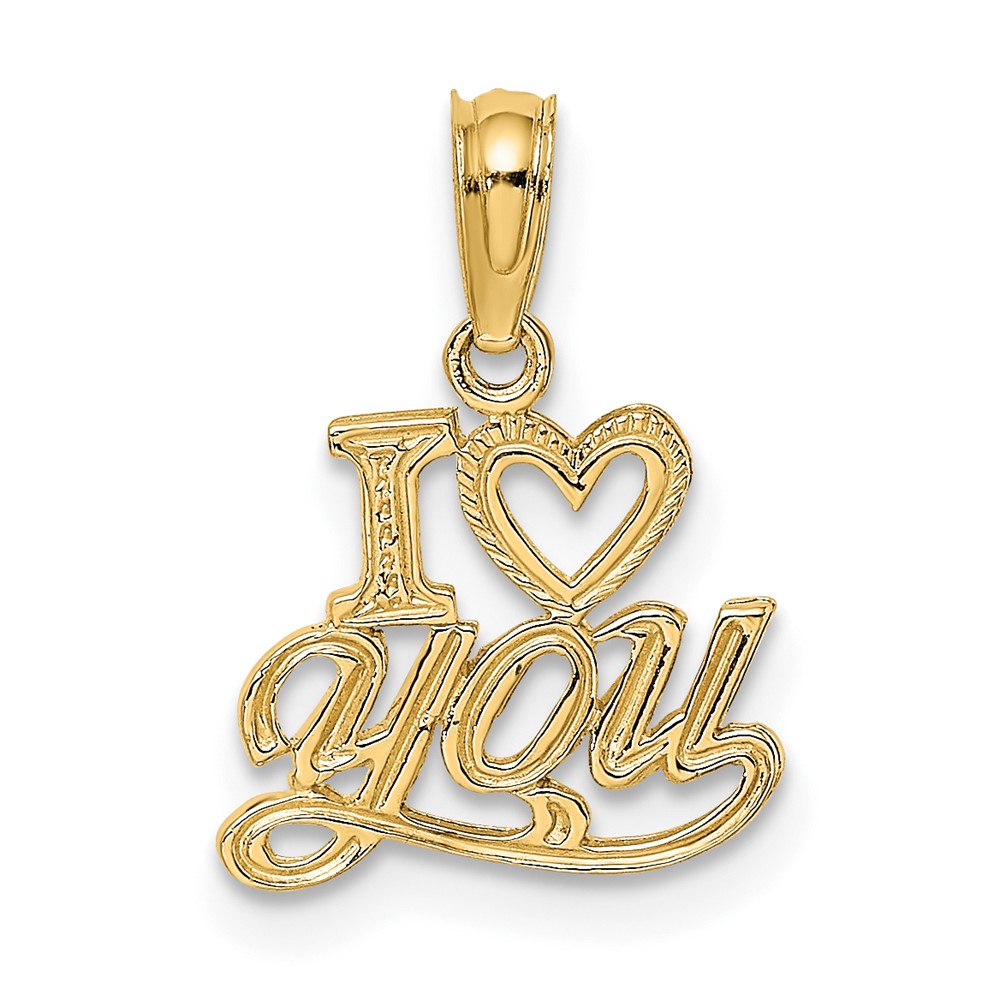 10D3868.jpg 10K Polished and Textured I HEART YOU Charm - Image 1