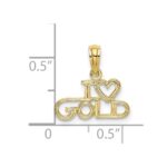 10K Polished / Textured I LOVE GOLD Charm - Image 3