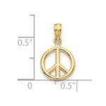 10K Polished Peace Symbol Pendant - Image 3