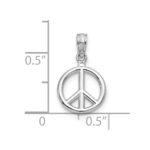 10K White Gold Polished Peace Symbol Pendant - Image 2