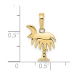 10K Charleston Palm Tree with Moon Pendant - Image 3