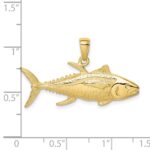 10K Yellowfin Tuna Fish Pendant - Image 2