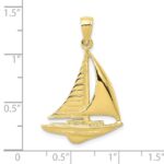 10K 2-D Sailboat Pendant - Image 3