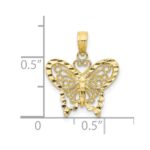 10K Diamond-cut Butterfly Pendant - Image 3