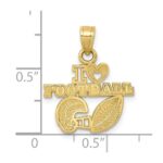 10K I HEART FOOTBALL Charm - Image 3