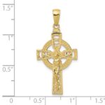10k Polished Celtic Crucifix Pendant - Image 3