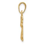 10K Polished Textured Guardian Angel W/Heart Pendant - Image 2