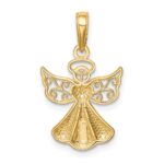 10K Polished Textured Guardian Angel W/Heart Pendant - Image 4