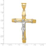 10k Two-tone CZ Crucifix Pendant - Image 3