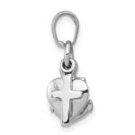 10K White Gold Faith, Hope and Charity Charm - Image 2