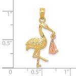 10k Two-tone Stork w/Dangling Baby Charm - Image 4
