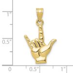 10k Polished I Love You Hand/Sign Language Charm - Image 3