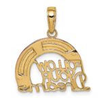 10k Y&Rose Gold W/Rhodium Follow Your Dreams Rainbow Pendant - Image 4