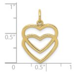 10K Polished Double Heart Pendant - Image 3