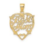 10k BEST MOM Heart Charm